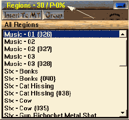 Индикация режимов кэширования в окне Regions