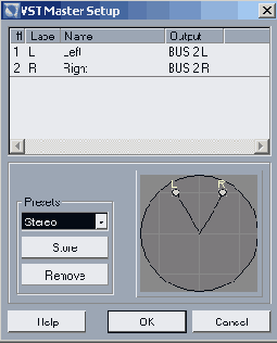 Окно VST Master Setup