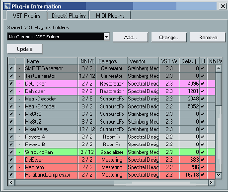  Plugin Information  VST Plugins