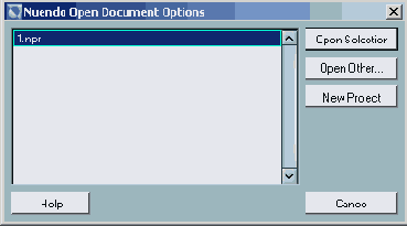  Nuendo Open Document Options