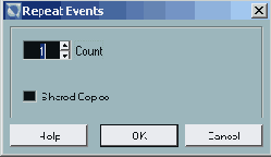 Окно Repeat Events